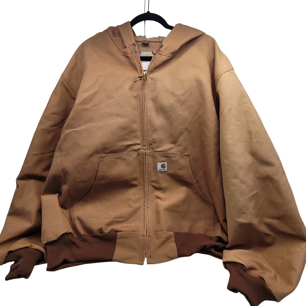 Carhartt J131 Active Jacket Mens 2XL Brown Thermal Lined Made in USA Union Made